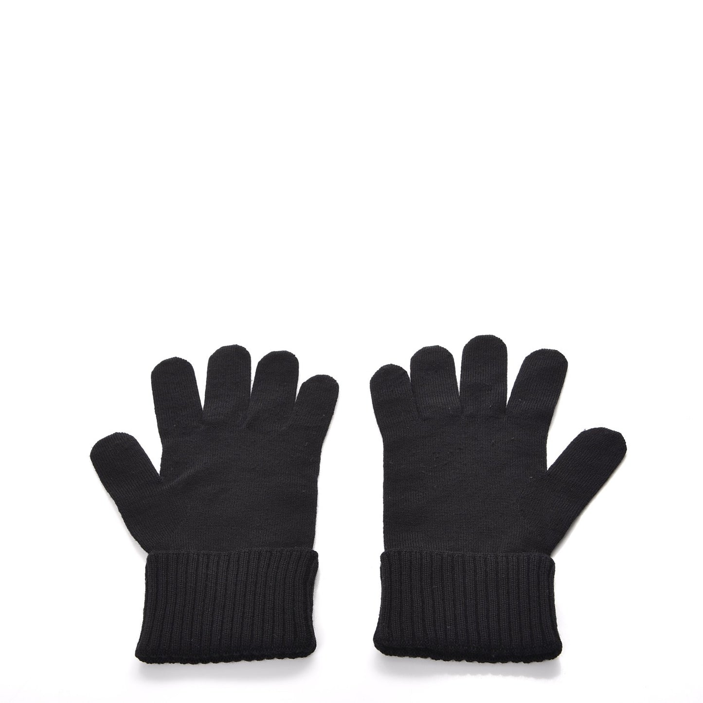 Wool Petit Damier Gloves Black