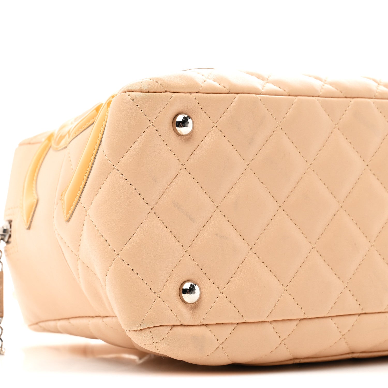Chanel Calfskin Quilted Cambon Quilted Large Bowler Beige 9 of 10