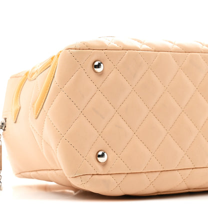 Chanel Calfskin Quilted Cambon Quilted Large Bowler Beige 9 of 10