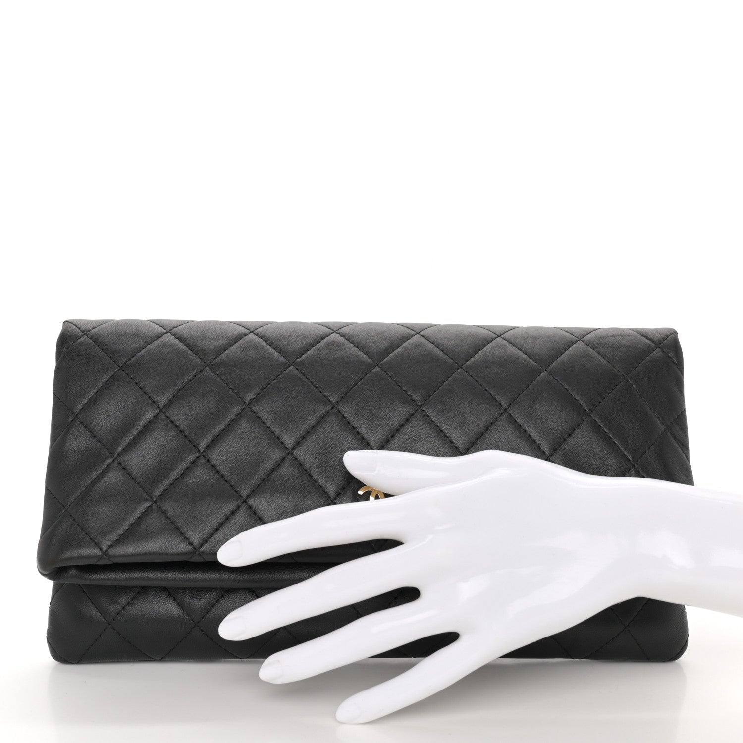Chanel Lambskin Quilted CC Beauty Clutch Black 2 of 12