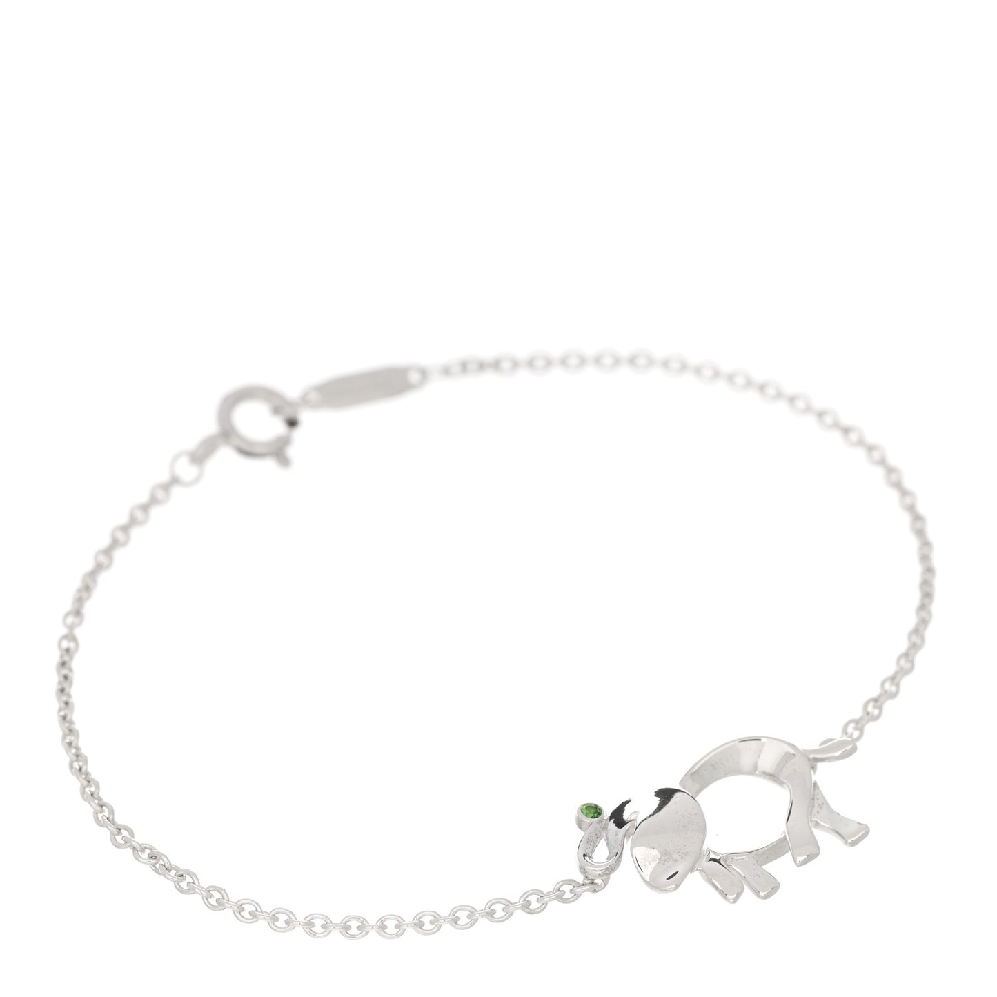 Sterling Silver Tsavorite Save the Wild Elephant Bracelet