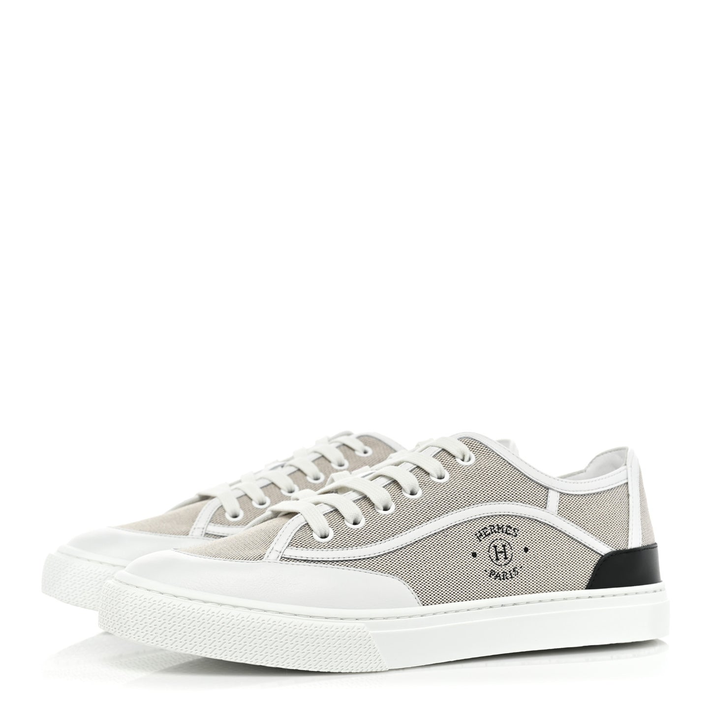 Canvas Calfskin Get Sneakers 40 Prunoir Blanc