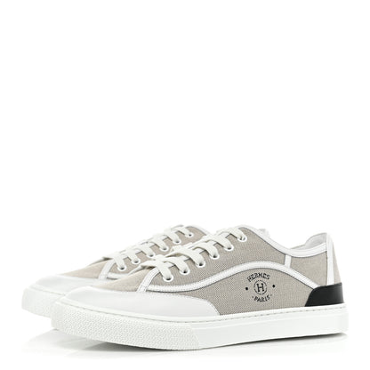 Hermes Canvas Calfskin Get Sneakers 40 Prunoir Blanc 3 of 10