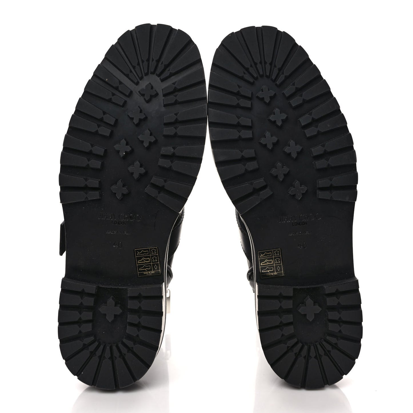 Calfskin Crystal Embellished Cora Flat Combat Boots 40 Black