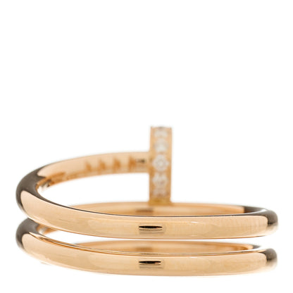 Cartier 18K Pink Gold Diamond Double Juste Un Clou Ring 52 6 3 of 4