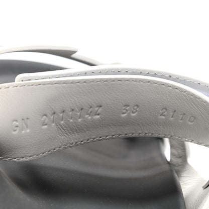 Hermes Calfskin Womens Chypre Sandals 38 White 8 of 8