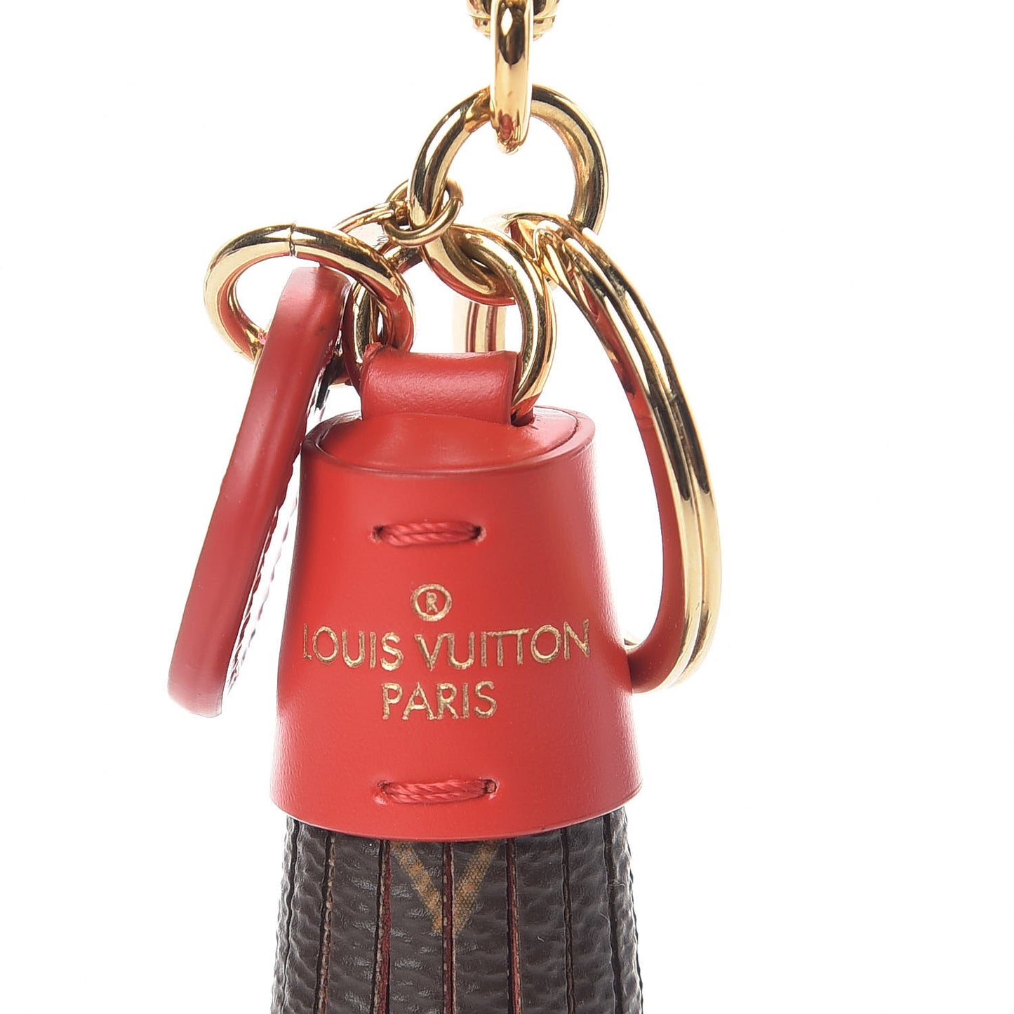 Monogram Tassel Bag Charm Red