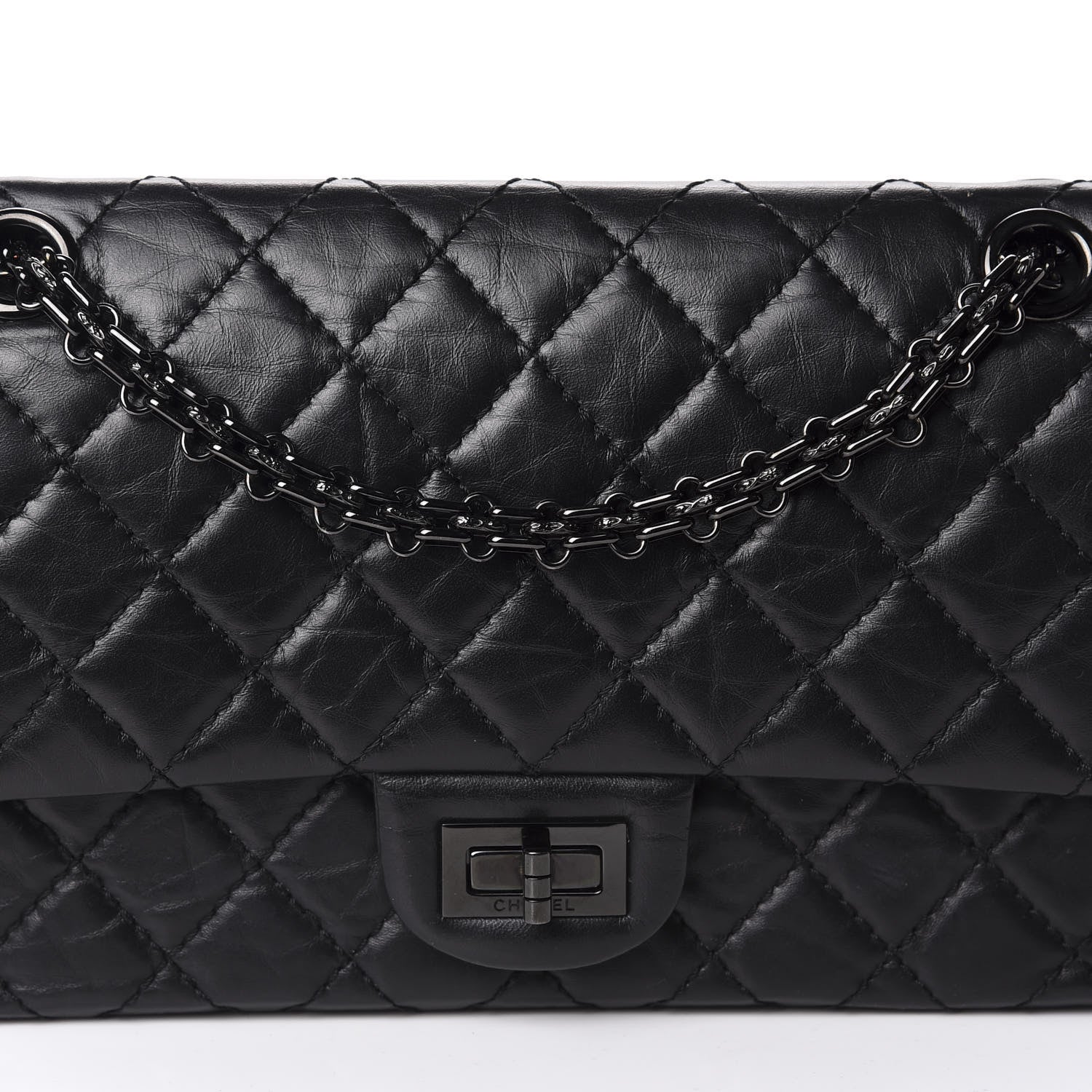 Chanel Aged Calfskin Quilted 2.55 Reissue 225 Flap So Black 9 of 9