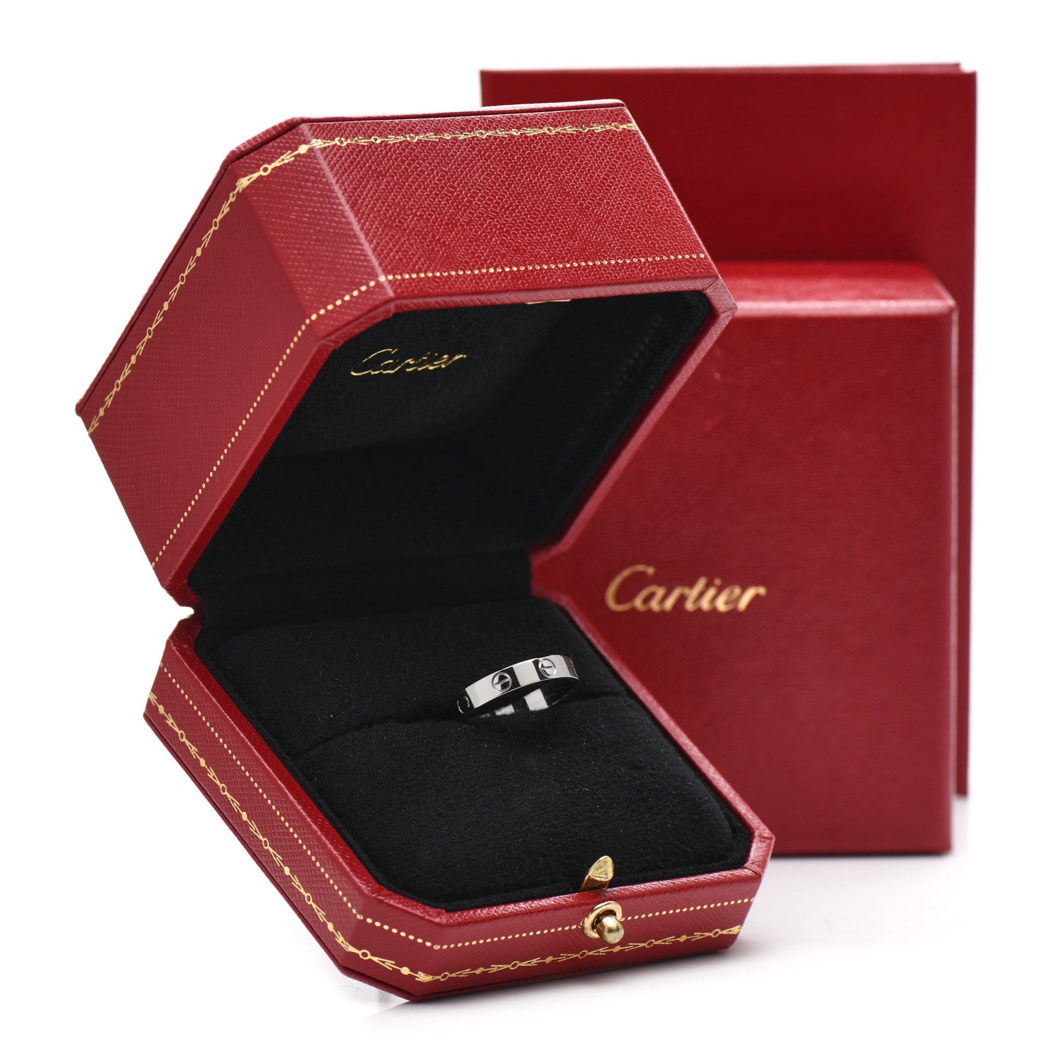 Cartier 18K White Gold 3.5mm LOVE Wedding Band Ring 53 6.5 5 of 5