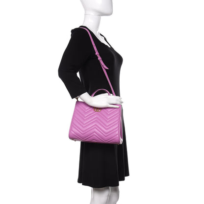 Gucci Calfskin Matelasse Small GG Marmont Tote Candy Mousse 2 of 10