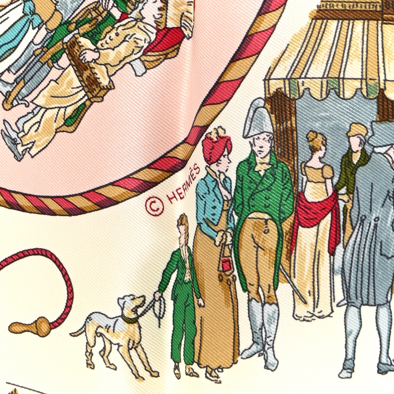 Hermes Silk Promenades de Paris Scarf 70 Vert De Gris Creme 3 of 4