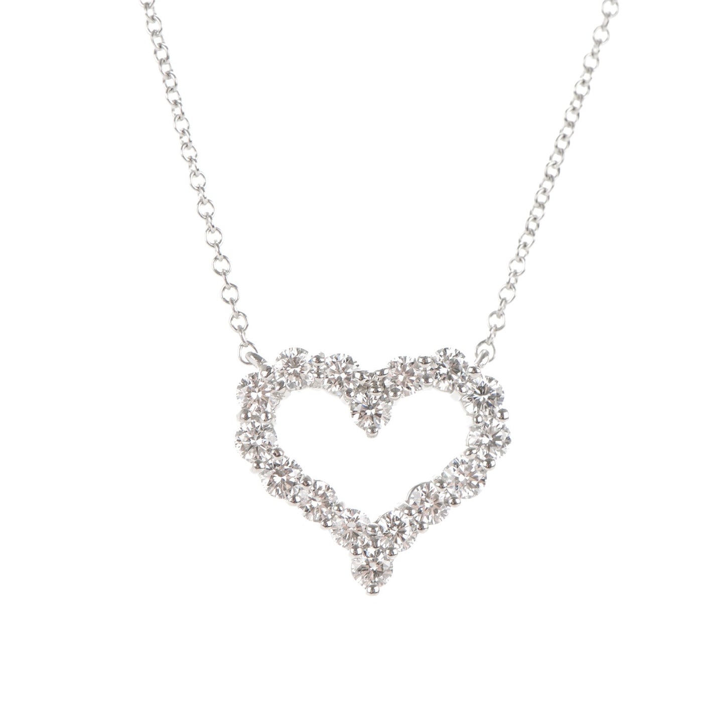 Platinum Diamond Small Heart Pendant Necklace