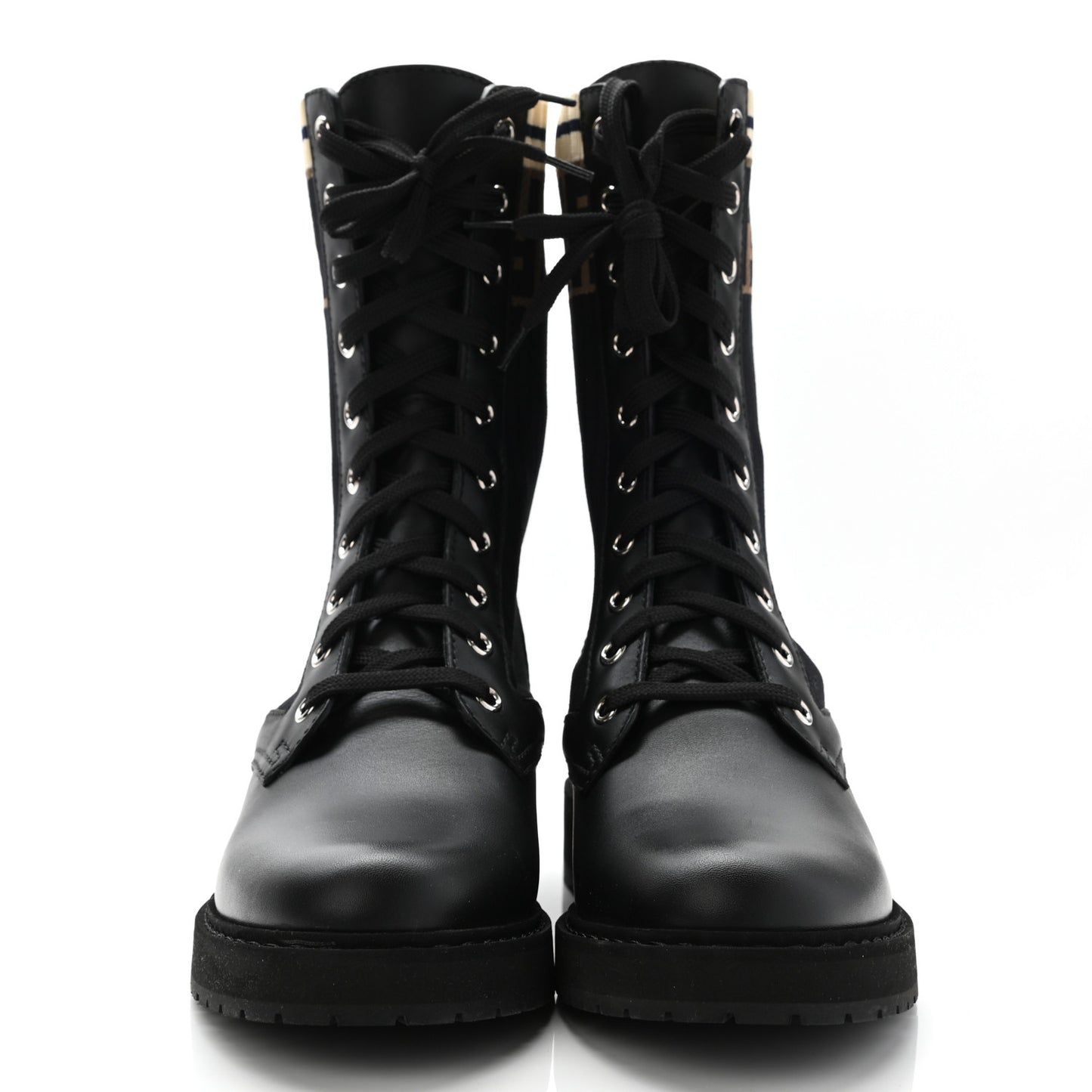 Calfskin Stretch Fabric Rockoko Biker Boots 37 Tobacco Black Marino