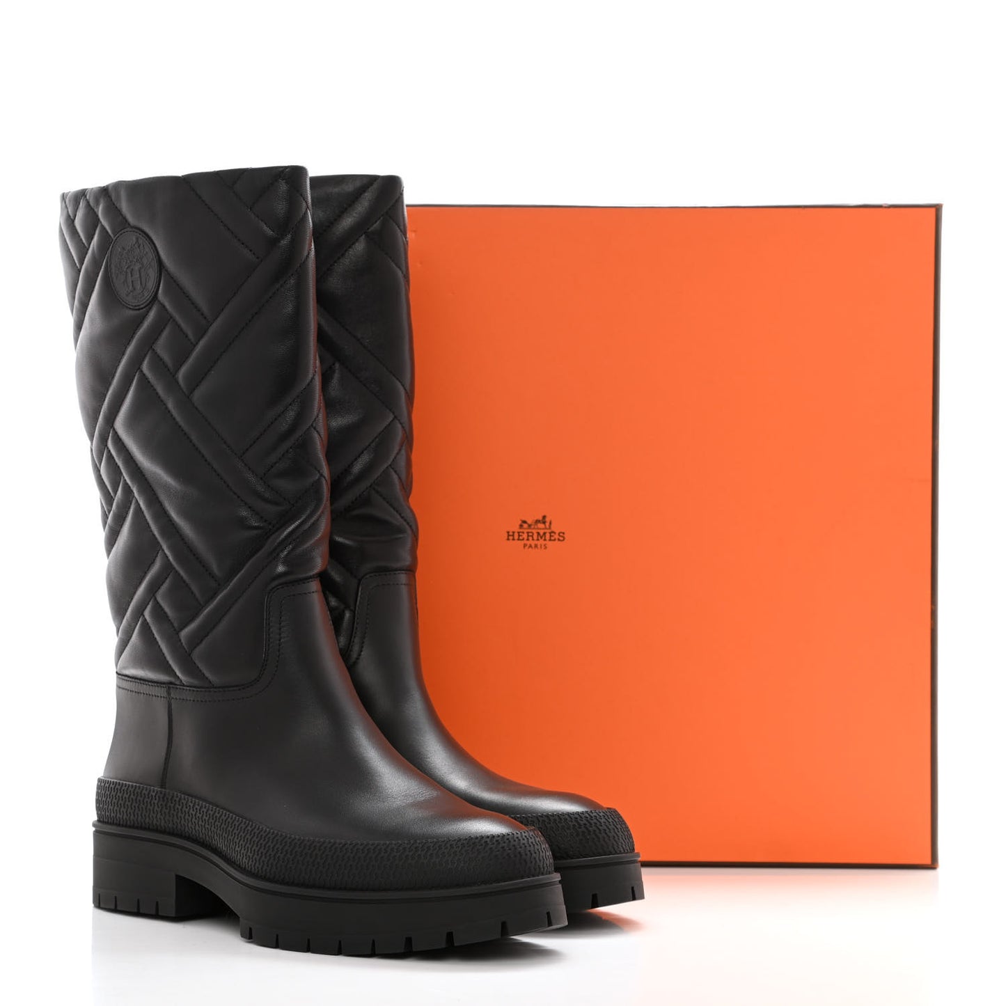 Suede Goatskin Quilted Fuji Boots 37 Black