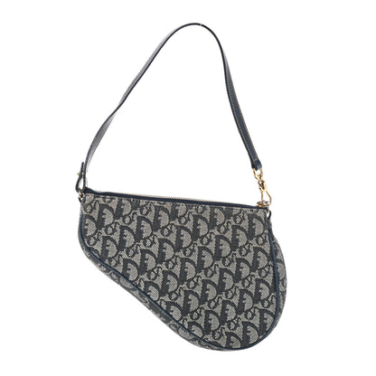 Christian Dior Monogram Mini Saddle Pochette Navy 3 of 8