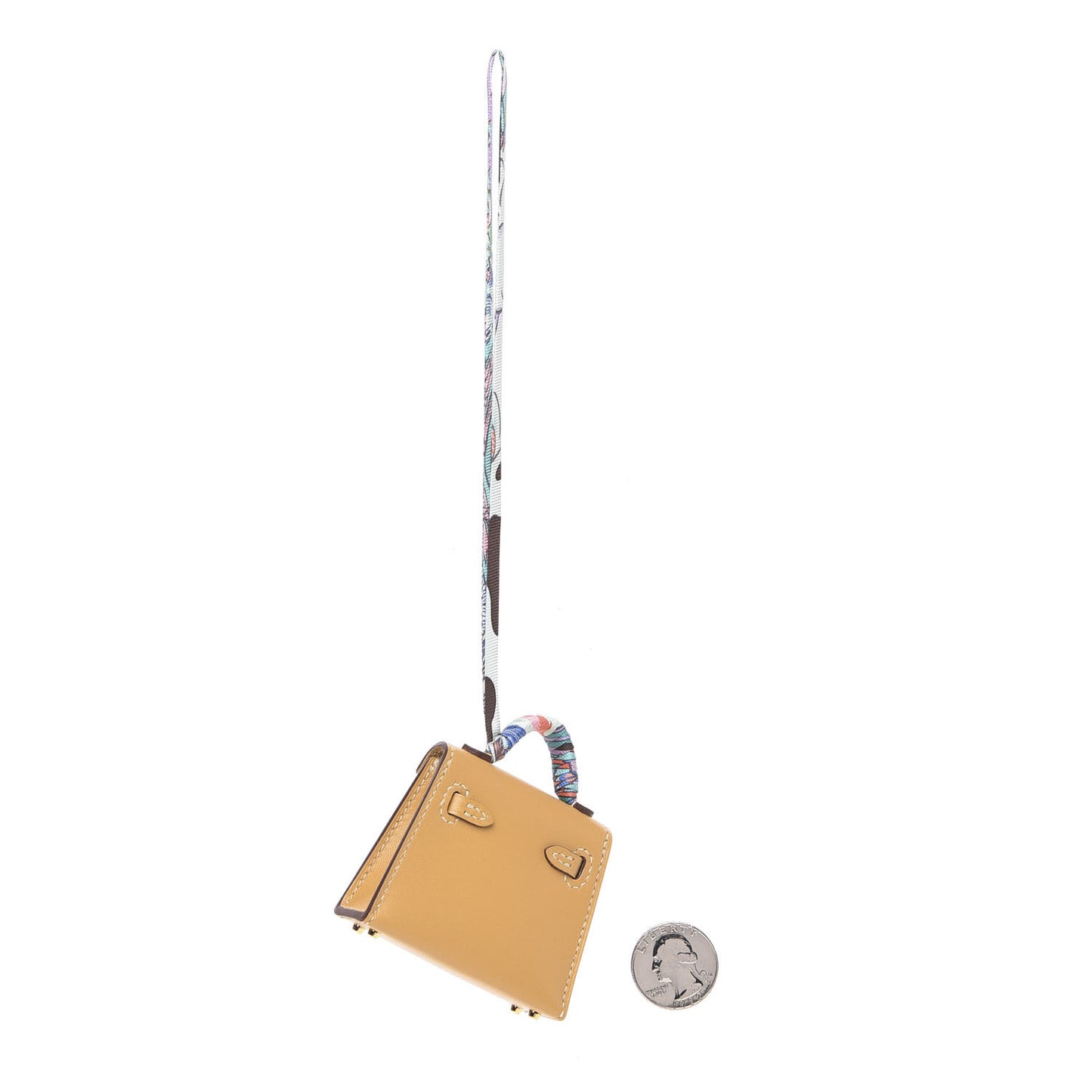 Tadelakt Mini Kelly Twilly Bag Charm Paille