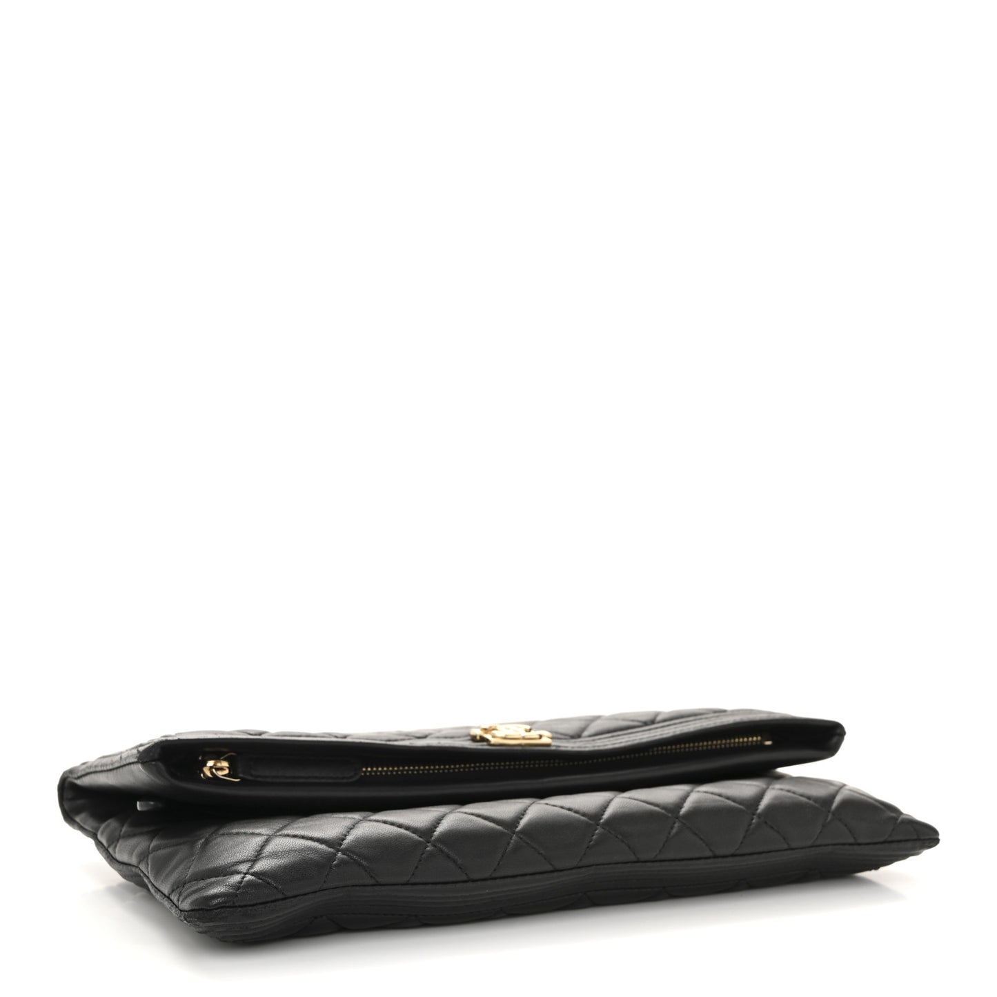 Lambskin Quilted Beauty CC Boy Clutch Black
