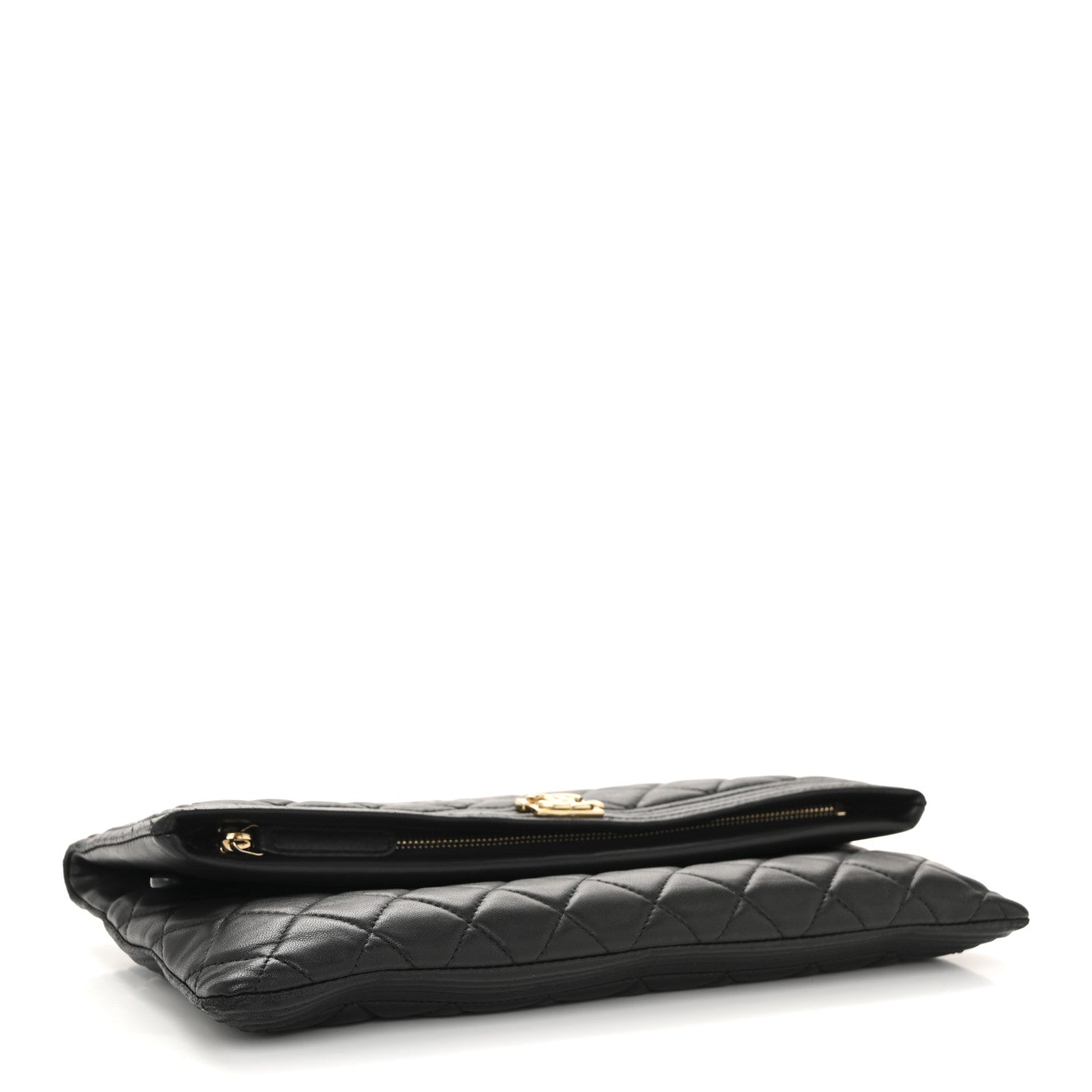 Chanel Lambskin Quilted Beauty CC Boy Clutch Black 4 of 12