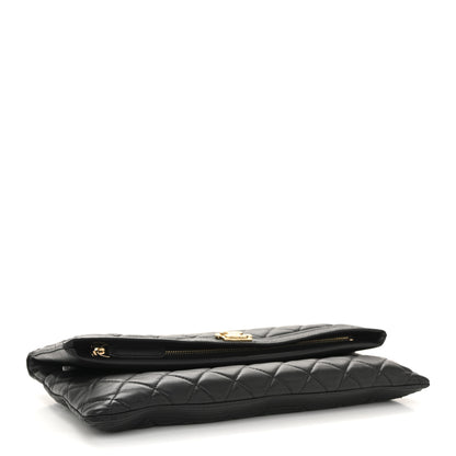 Chanel Lambskin Quilted Beauty CC Boy Clutch Black 4 of 12