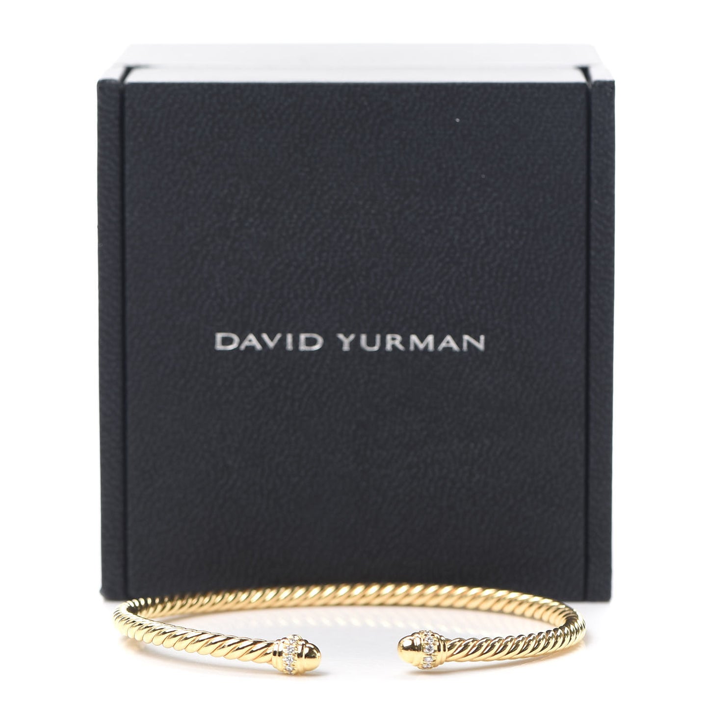 18K Yellow Gold Diamond 3mm Cablespira Bracelet