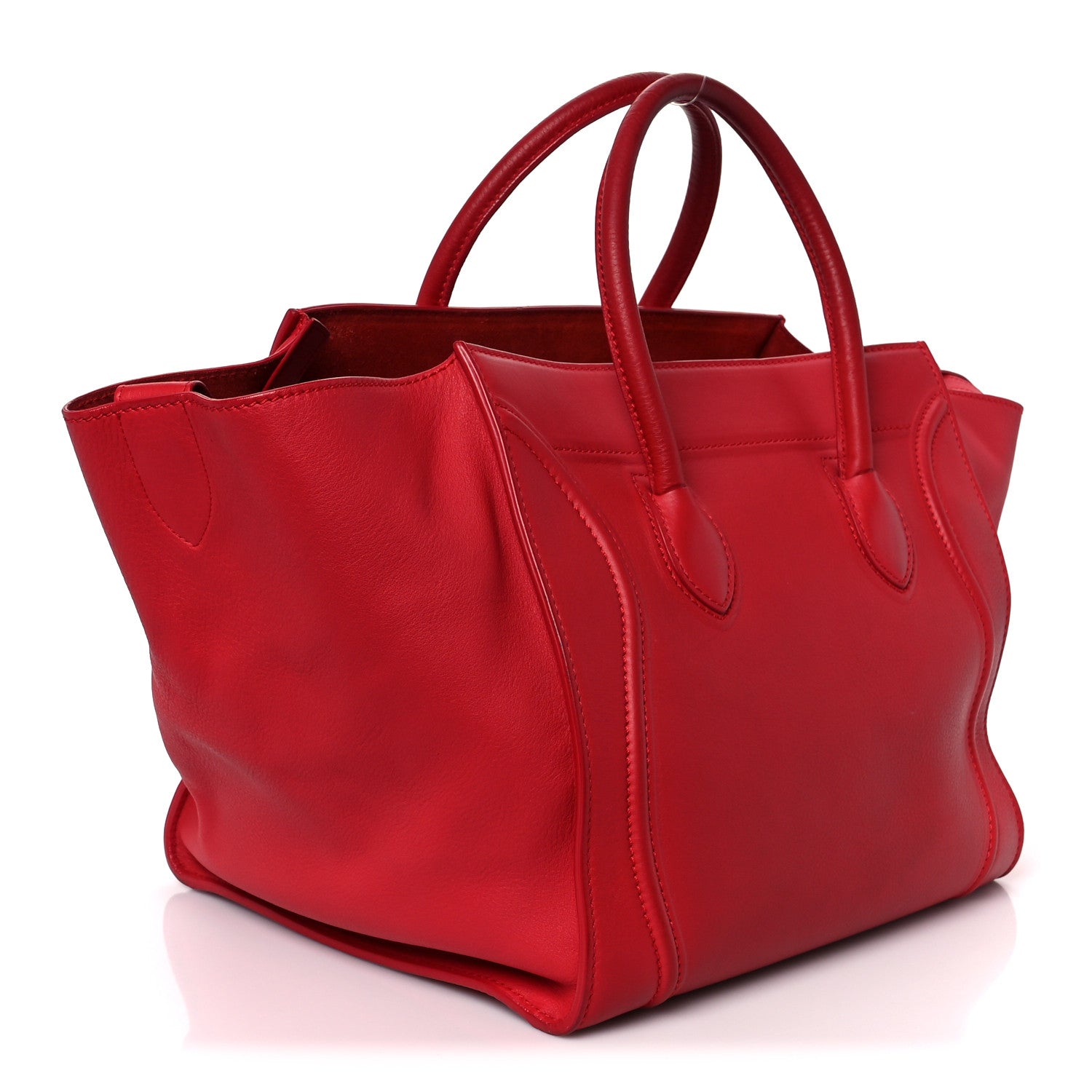 Celine Supple Calfskin Medium Phantom Luggage Vermillion 3 of 10