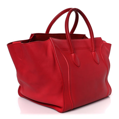 Celine Supple Calfskin Medium Phantom Luggage Vermillion 3 of 10
