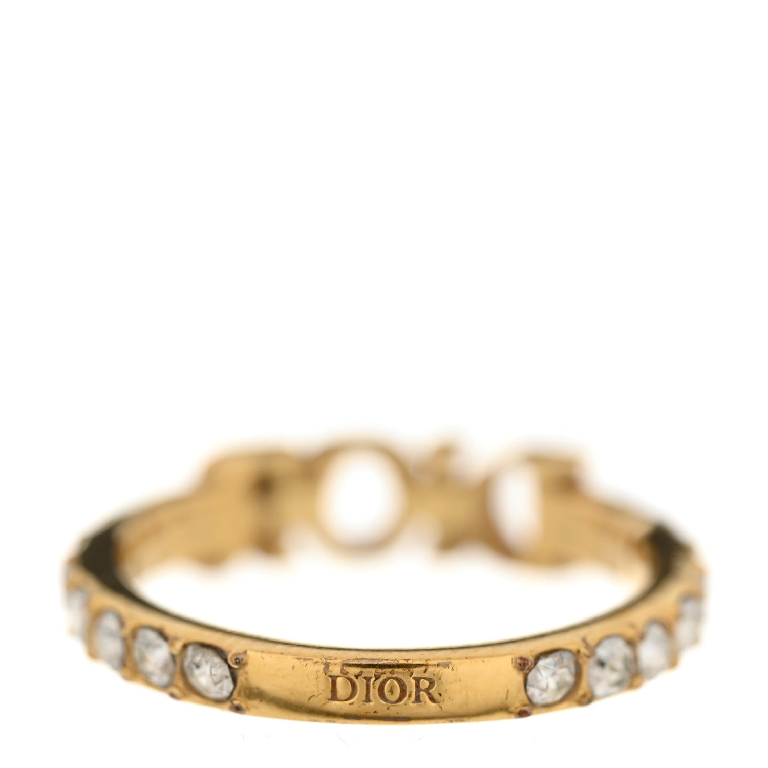 Christian Dior Metal Crystal Dio(R)evolution Ring 54 7 Gold 3 of 4