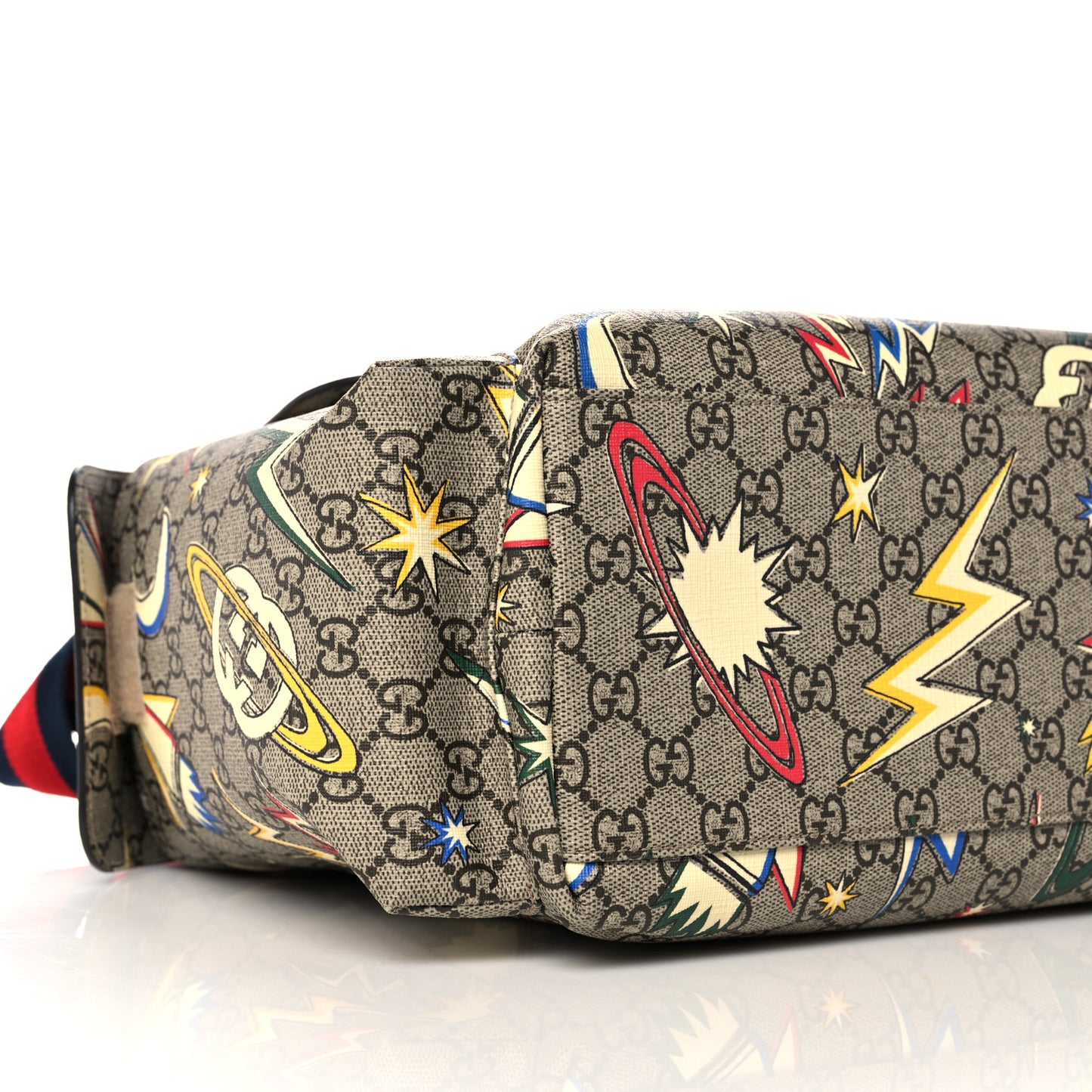 GG Supreme Monogram Space Diaper Bag Red