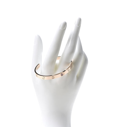 Cartier 18K Pink Gold Pink Sapphire LOVE Cuff Bracelet 17 2 of 5