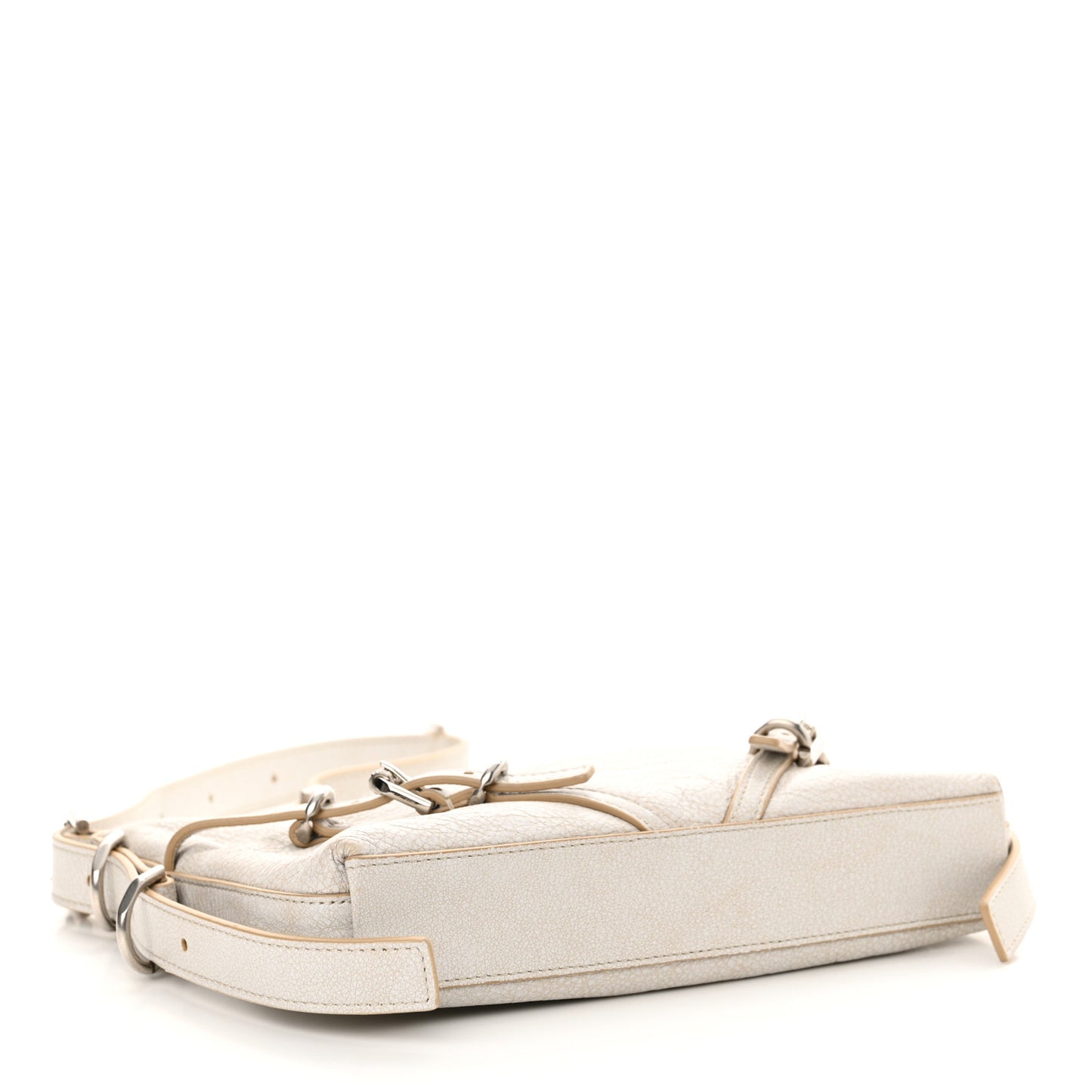 Tumbled Calfskin Mini Voyou Bag Ivory