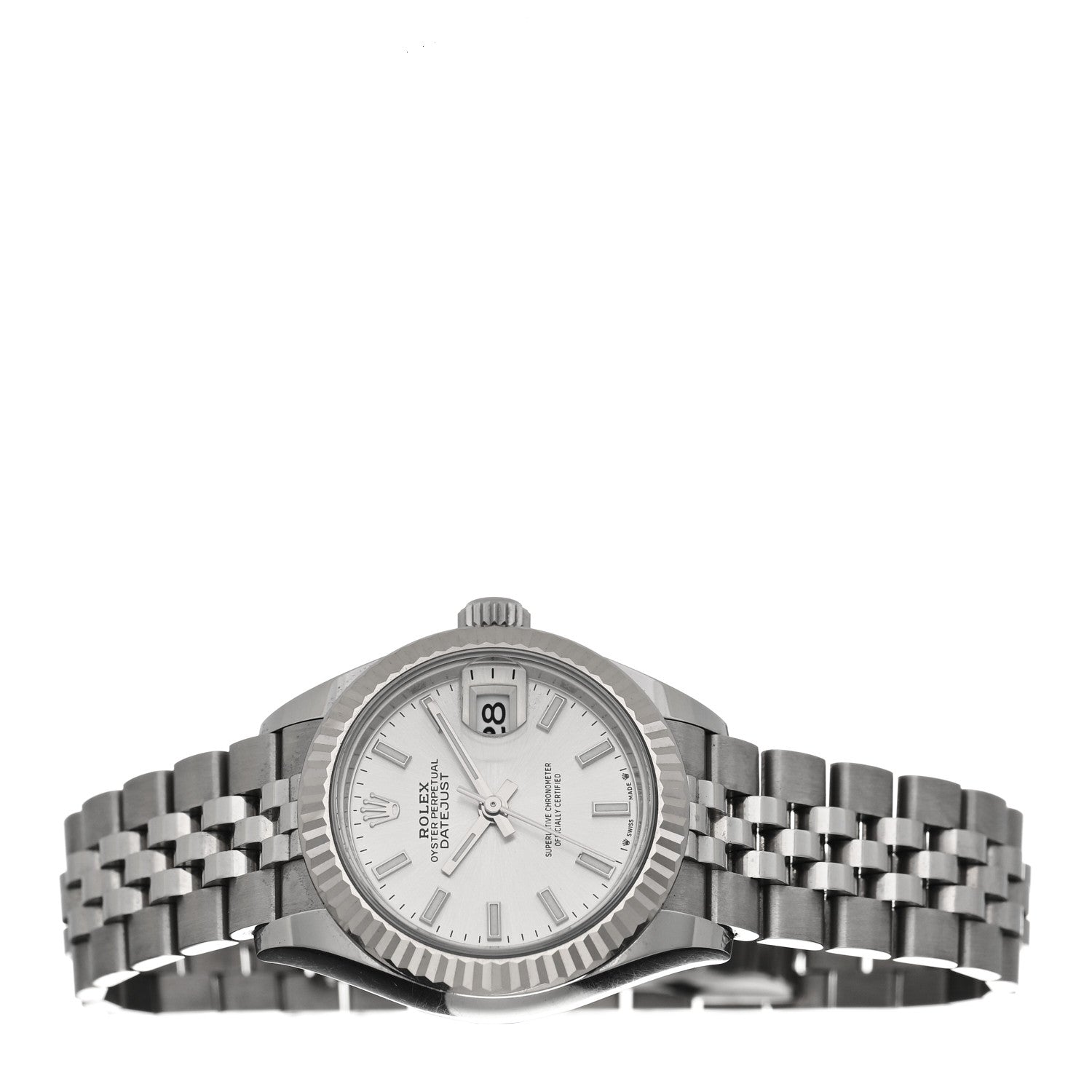 Rolex Stainless Steel 18K White Gold 28mm Oyster Perpetual Datejust Watch Silver 279174 2 of 5