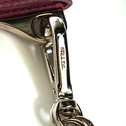 Prada Glace Calf Detachable Chain Clutch Pink 8 of 9