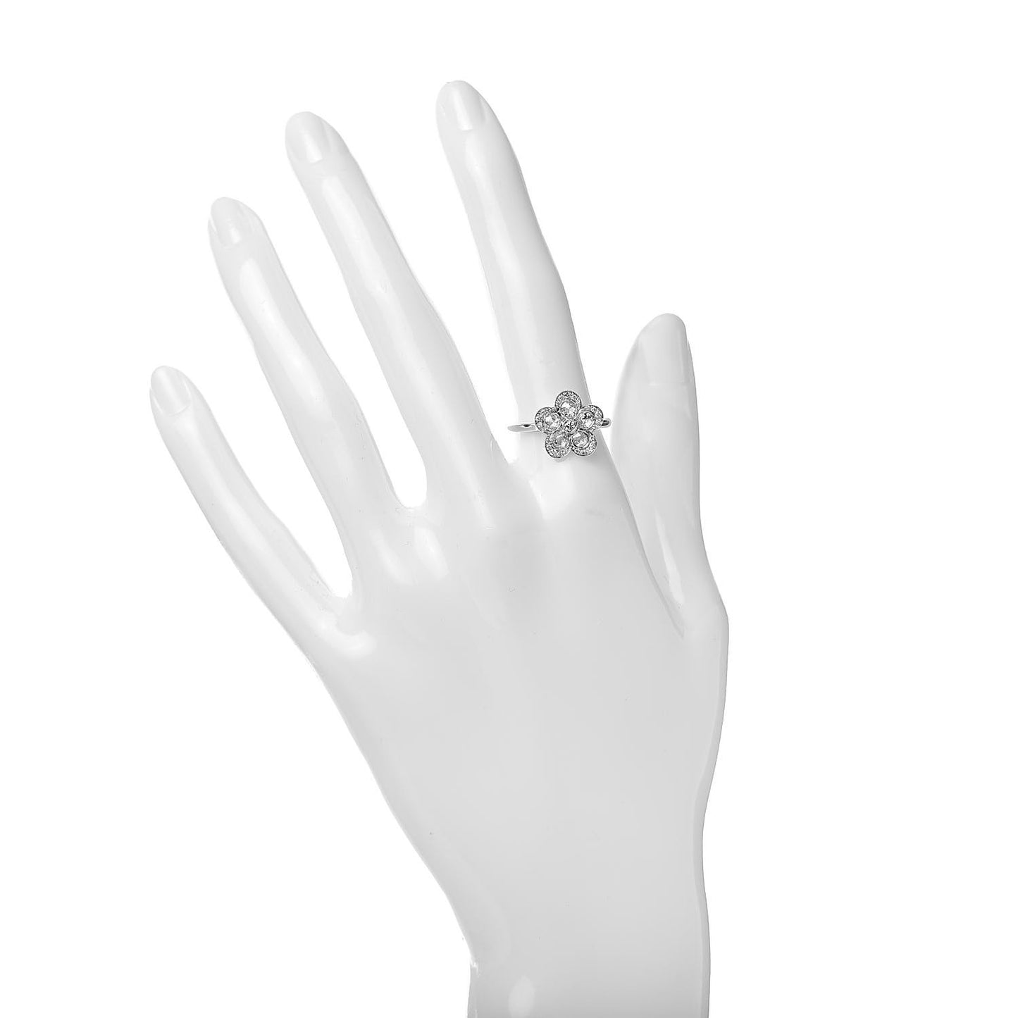 Platinum Diamond Enchant Flower Ring 52 6