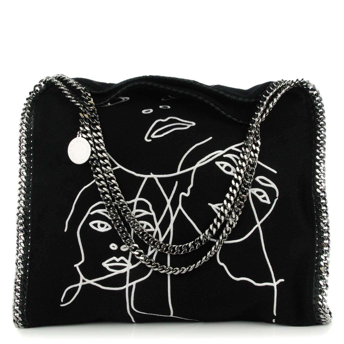 Faux Suede Large Gary Hume Falabella Black