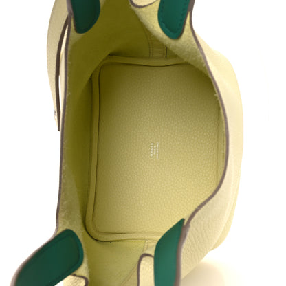 Hermes Taurillon Clemence Swift Eclat Picotin Lock 18 PM Jaune Milton Vert Vertigo 5 of 11