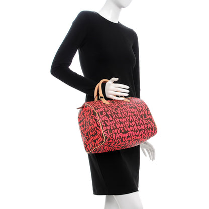 Louis Vuitton Monogram Graffiti Speedy 30 Fuchsia 2 of 9