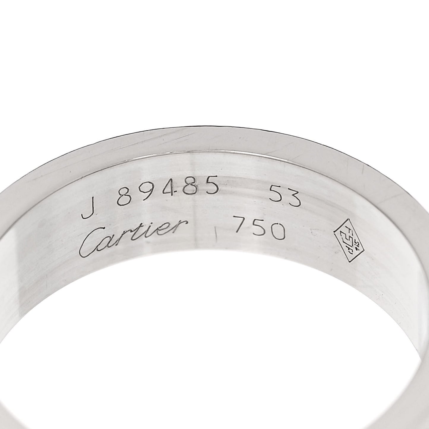18K White Gold 5.5mm LOVE Ring 53 6.25