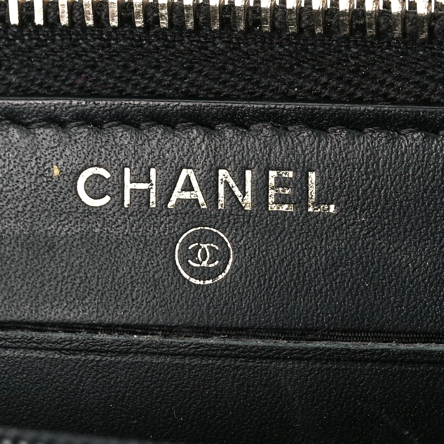 Caviar Quilted Large Gusset Double Zip Around Wallet Black