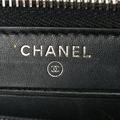 Chanel Caviar Quilted Large Gusset Double Zip Around Wallet Black 6 of 11