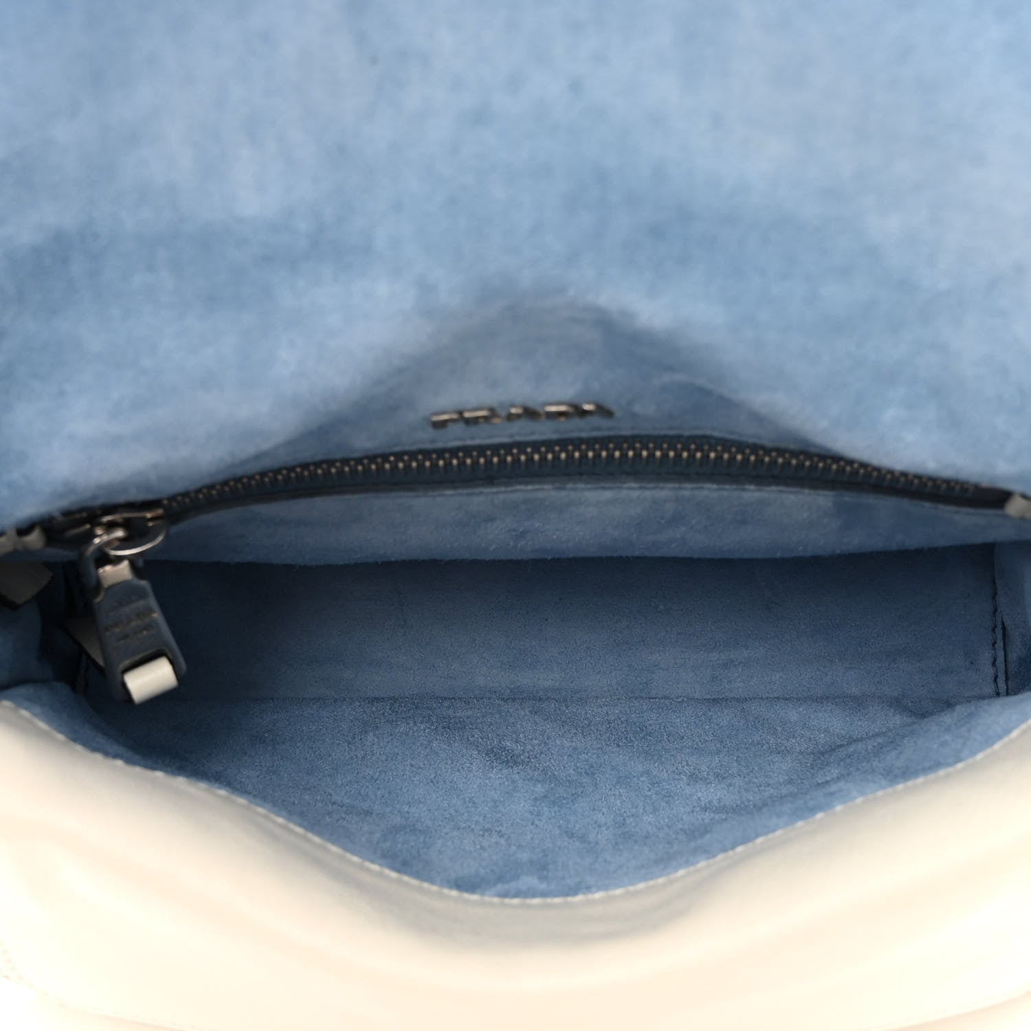 Prada Glace Calf Studded Etiquette Flap Bianco Astra 7 of 12