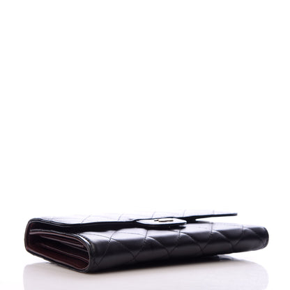 Chanel Lambskin Quilted Large Flap Wallet Black 3 of 7