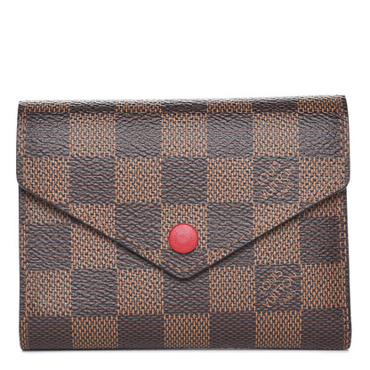 Louis Vuitton Damier Ebene Victorine Wallet Red 1 of 9