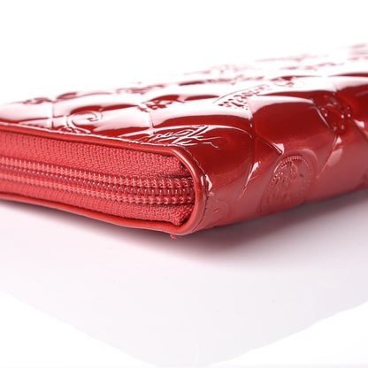 Chanel Patent Calfskin Lucky Symbols Zip Around Wallet Red 11 of 12