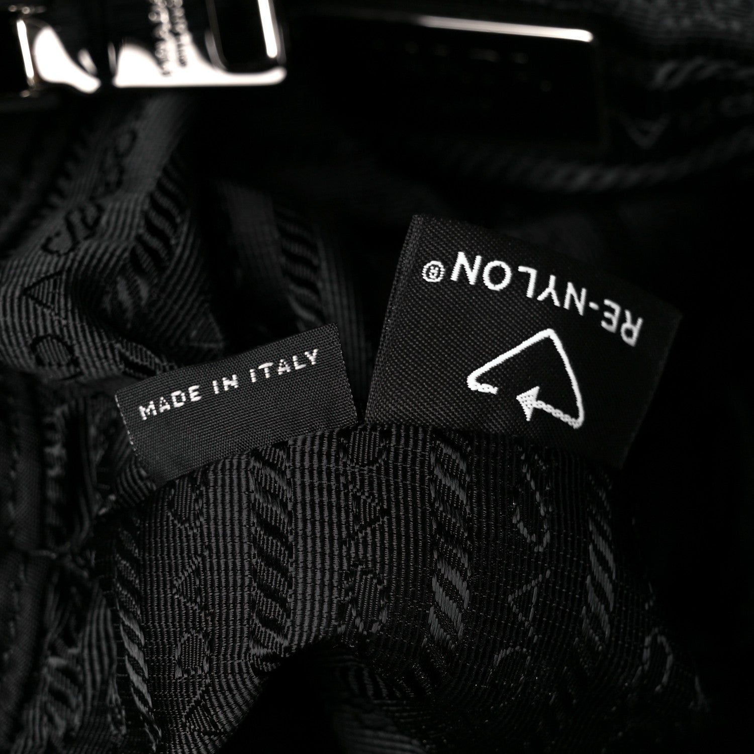 Prada Re-Nylon Nappa Triangle Quilted Padded Double Handled Zip Pocket Tote Black 8 of 12
