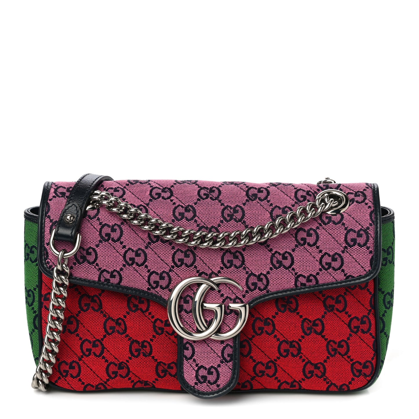 Monogram Multicolor Matelasse Diagonal Small GG Marmont Shoulder Bag Pink Blue Red Yellow Green