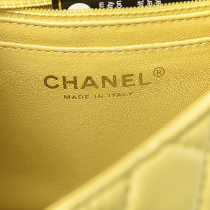 Chanel Lambskin Quilted Mini Square Flap Yellow 6 of 19