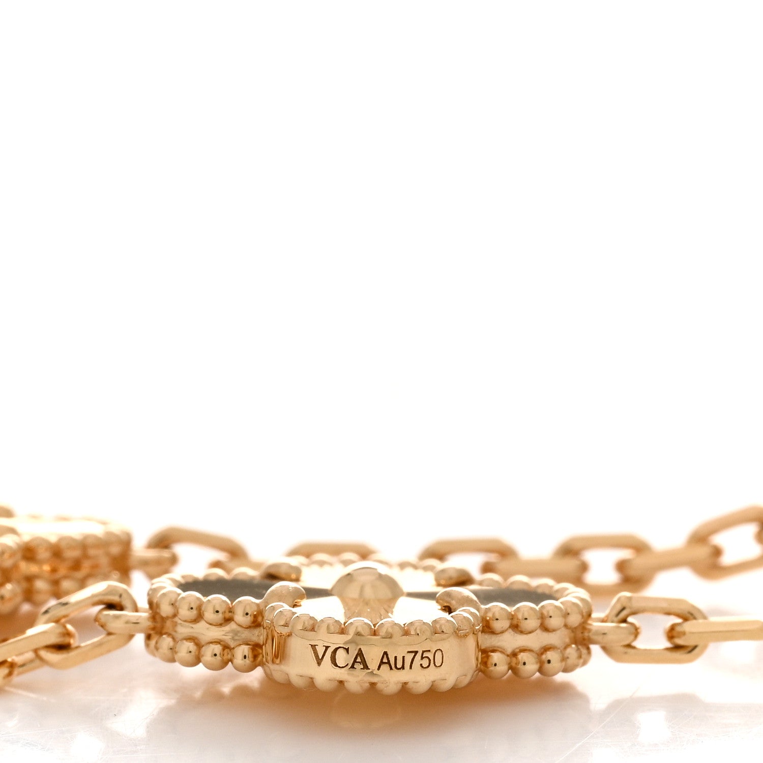 Van Cleef & Arpels 18K Yellow Gold 5 Motifs Guilloche Vintage Alhambra Bracelet 3 of 5