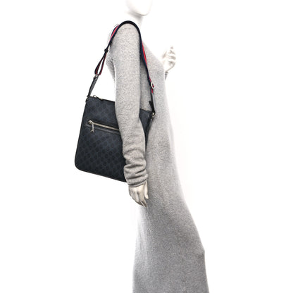 Gucci GG Supreme Monogram Messenger Bag Black Grey 3 of 10