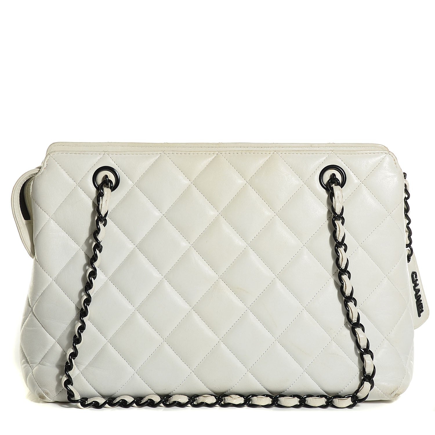 Chanel Lambskin Quilted Shoulder Bag White 1 of 9