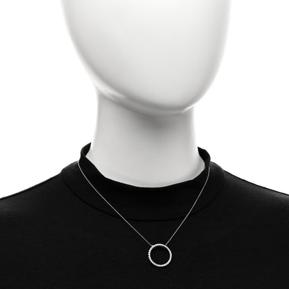 Roberto Coin 18K White Gold Diamond .42ctw Circle Pendant Necklace 2 of 5